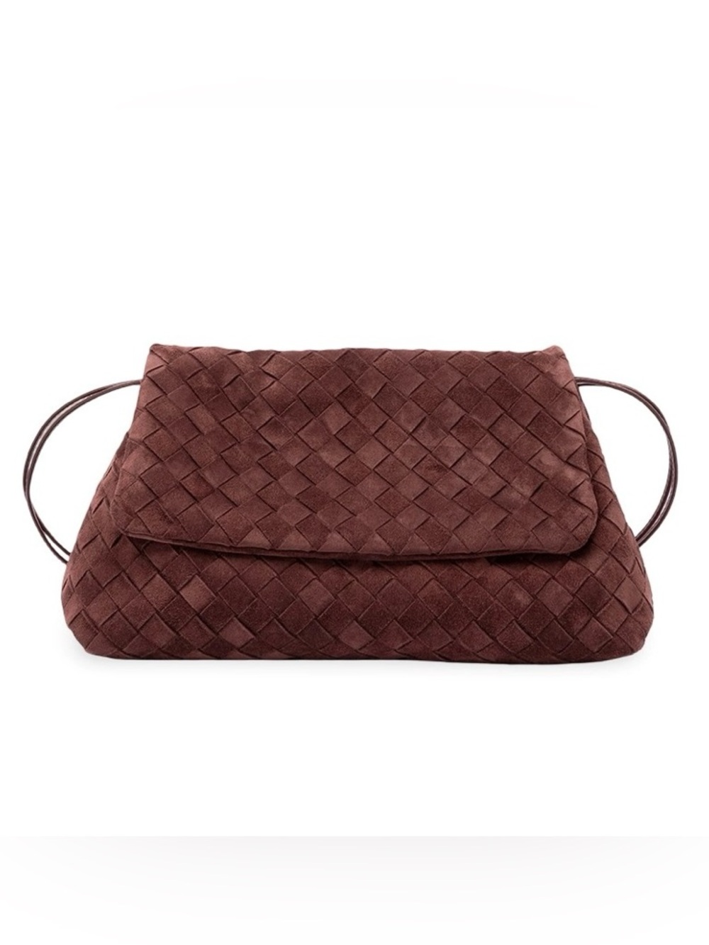 BOTTEGA VENETA Giorno Intrecciato suede leather shoulder bag